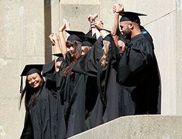 Photo of happy graduates. Links to Gifts of Appreciated Securities