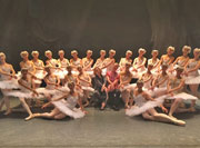 Jarvis with a group of ballerinas